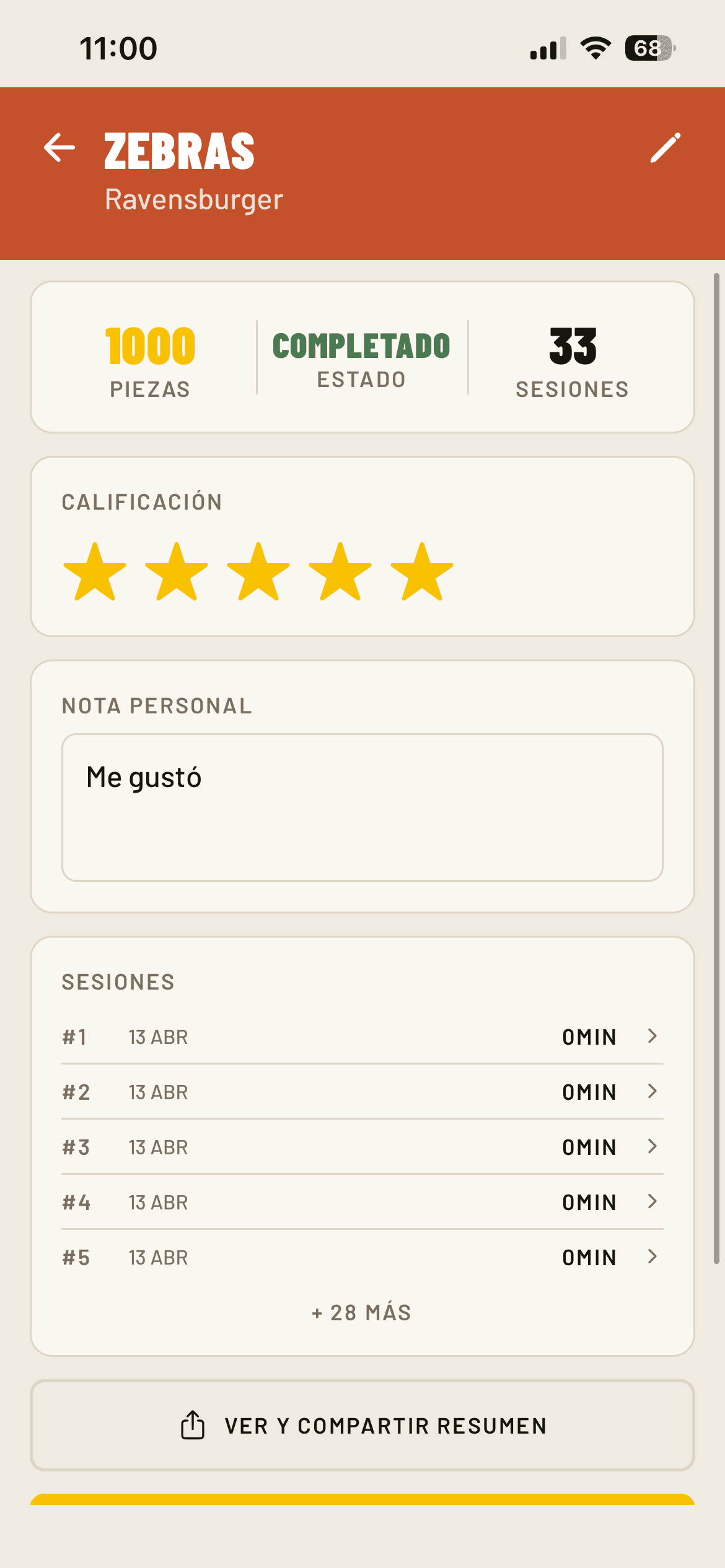 Detalle de cada puzzle